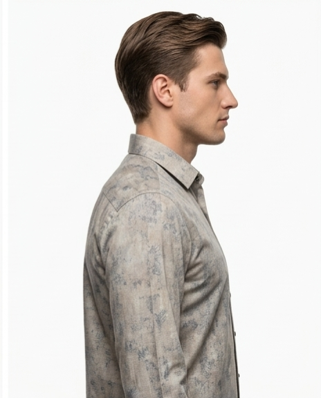 Men's Stone Beige Abstract Texture Shirt