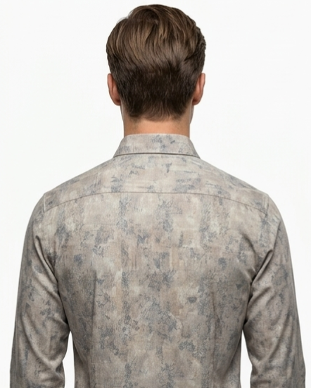 Men's Stone Beige Abstract Texture Shirt