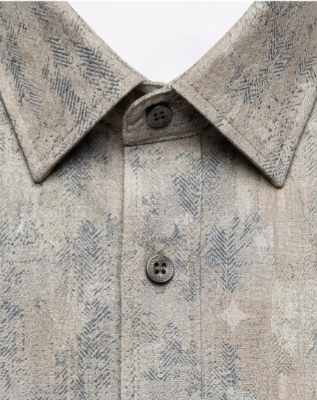 Men's Stone Beige Abstract Texture Shirt