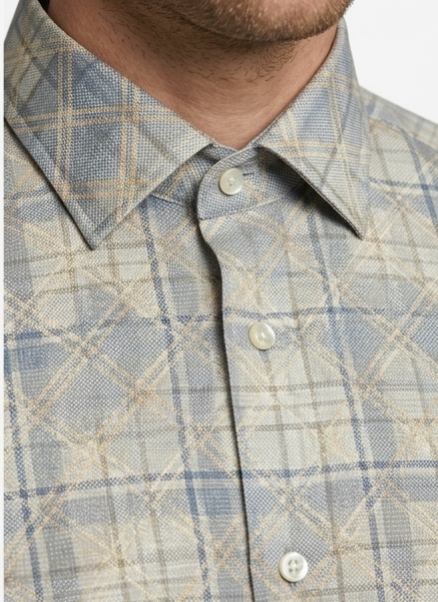 Ice Grey Contemporary Pattern Shirt