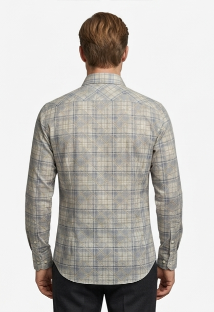 Ice Grey Contemporary Pattern Shirt