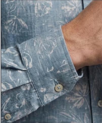 Powder Blue Botanical Print Shirt
