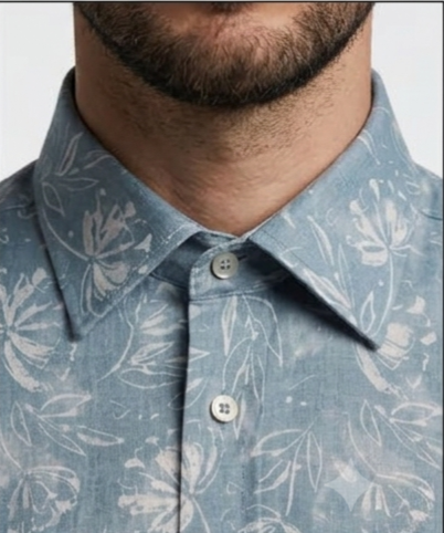 Powder Blue Botanical Print Shirt