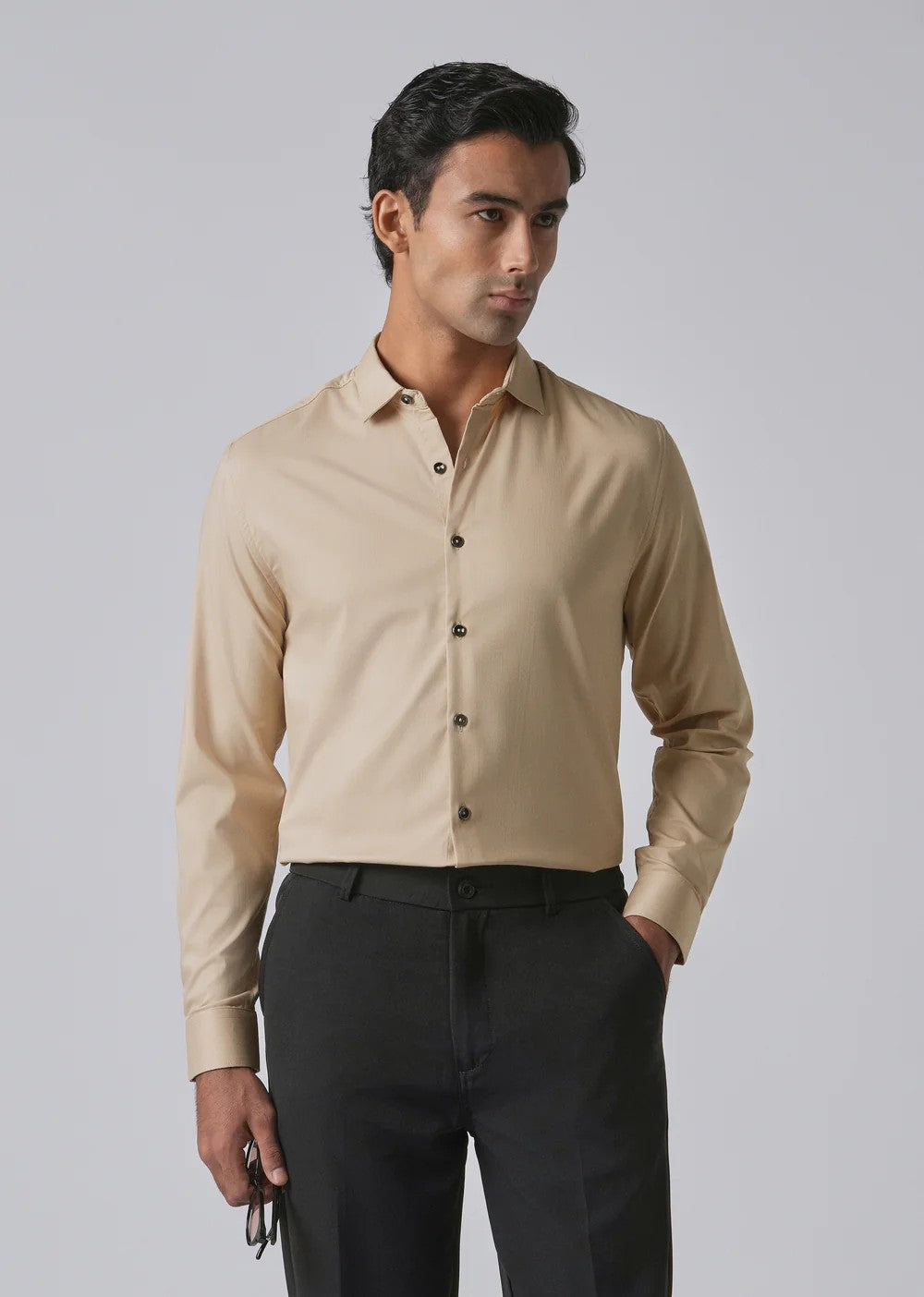 Beige Formal Shirt