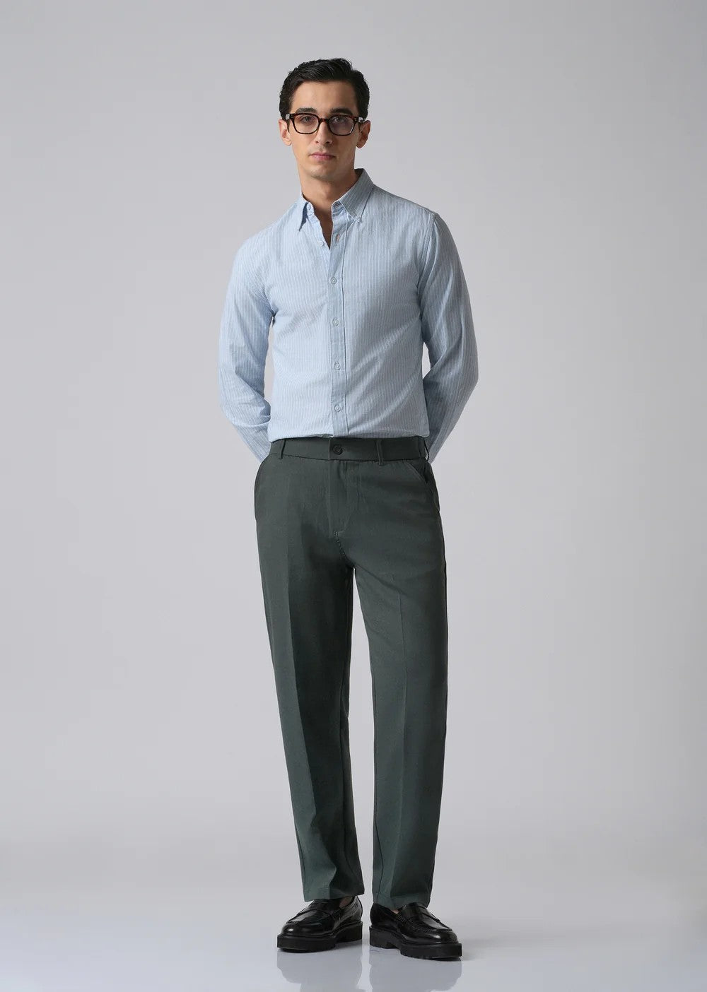 Charcoal Relaxed Fit Formal Pant