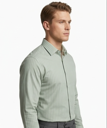 Light Celadon Pinstripe Formal Shirt