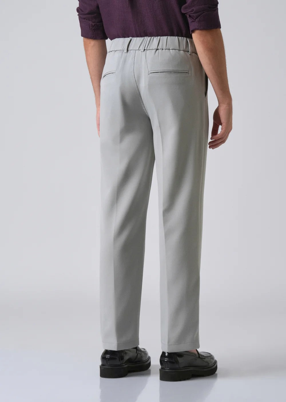 Light Grey Relaxed Fit Office Trousers