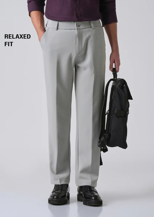 Light Grey Relaxed Fit Office Trousers