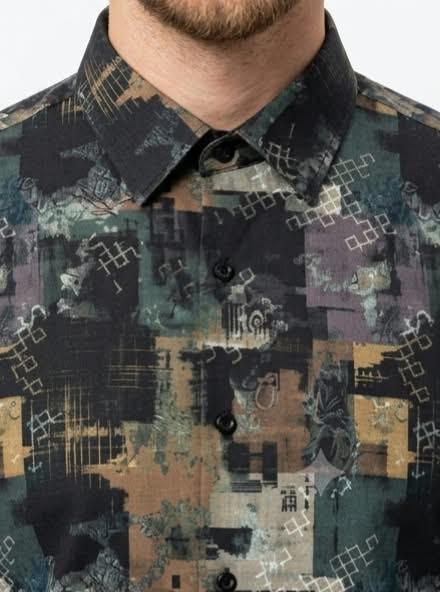 Abstract Art Print Dark Formal Shirt