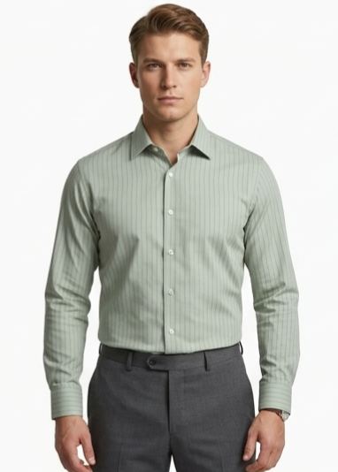 Light Celadon Pinstripe Formal Shirt