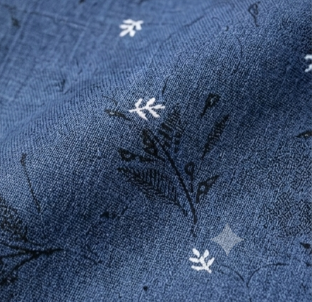 Men's Blue Textured Floral Print Shirt – Slim Fit Full Sleeve