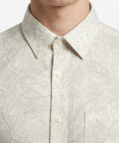 Ivory Paisley Micro Print Formal Shirt