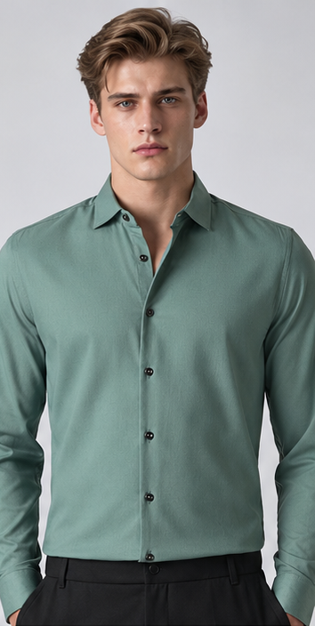 Sage Green Premium Solid Formal Shirt