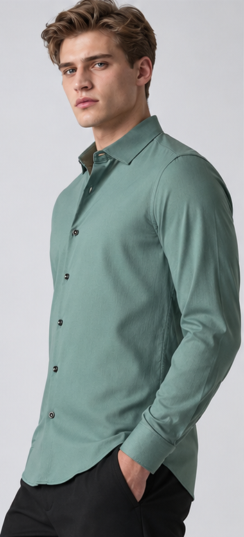 Sage Green Premium Solid Formal Shirt