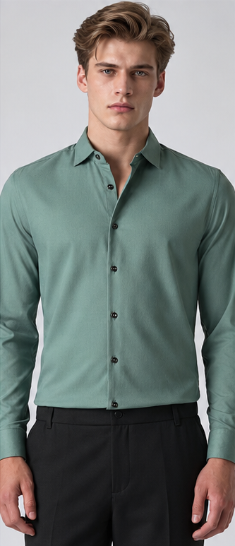 Sage Green Premium Solid Formal Shirt